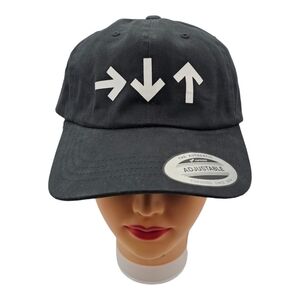 Right Down Up‎ Arrows Hoop & Loop Adjustable Baseball Hat Cap Gamer Black